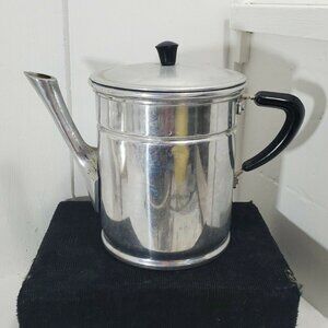 Vintage Italian Tea Pot Kettle 6” Italy MCM spout aluminum 6cup